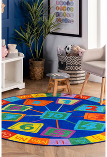 Kids ABC & Numbers Round Rug