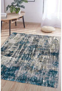Kupa Blue Abstract Shaggy Rug
