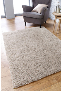 Lara Plain Beige Shaggy Rug