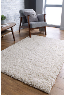 Lara Plain Cream Shaggy Rug