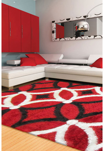 Logan Modern Red Shaggy Rug