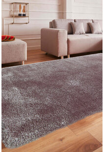 Luxe Plain Lilac Shaggy Rug