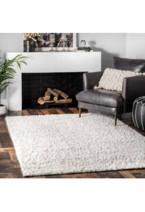 Luis Plain Cream Shaggy Rug