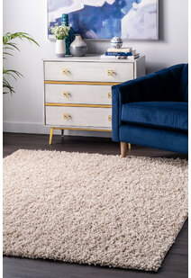 Luis Plain Beige Shaggy Rug