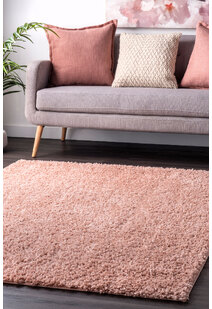 Luis Plain Pink Shaggy Rug