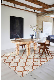Loren Orange Moroccan Trellis Rug