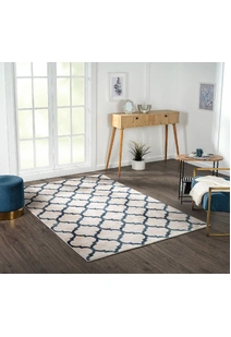 Loren Blue Moroccan Trellis Rug