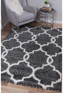 Lusso Moroccan Trellis Shaggy Rug