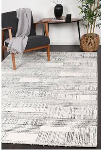 Lyla Light Grey Brick Pattern Rug