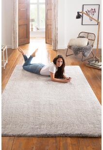 Levis Plain Grey Thick Shaggy Rug