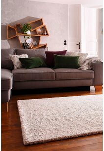 Levis Plain Ivory Thick Shaggy Rug