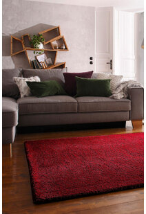 Levis Plain Red Thick Shaggy Rug