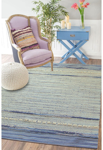 Medea Blue Flatweave Wool Rug
