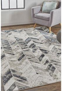 Mosaic Monotone Chevron Rug
