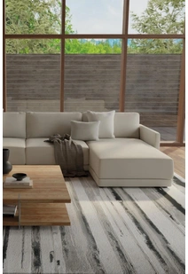 Mosaic Monotone Striped Rug