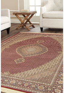 Mona Red Oriental Fringed Rug