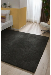 Mojito Plain Black Shaggy Rug