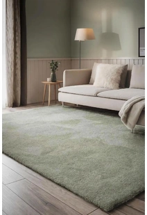 Mojito Plain Green Shaggy Rug