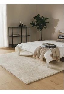 Mojito Plain White Shaggy Rug