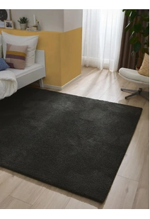 Mojito Plain Black Shaggy Rug