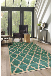 Messi Aqua Moroccan Trellis  Rug