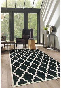 Messi Black Moroccan Trellis  Rug