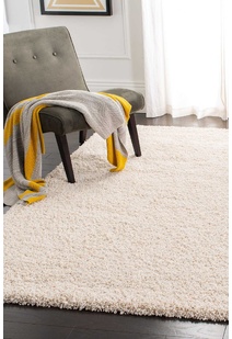 Natura Plain Ivory Shaggy Rug