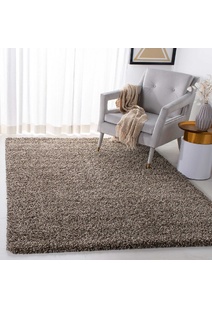 Natura Plain Brown Shaggy Rug