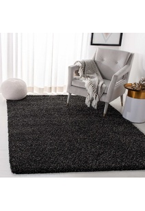 Natura Plain Charcoal Shaggy Rug
