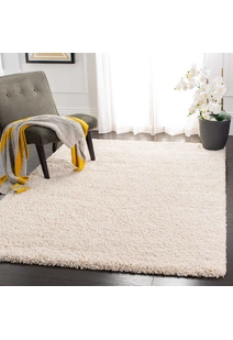 Natura Plain Ivory Shaggy Rug