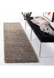 Natura Plain Brown Shaggy Rug