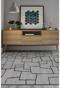 Oda Grey Modern Geometric Rug