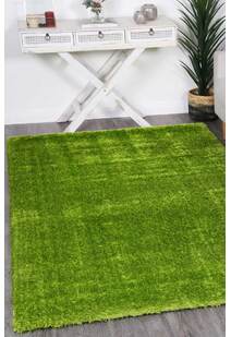 Palace Plain Green Shaggy Rug