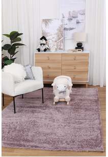 Palace Plain Purple Shaggy Rug