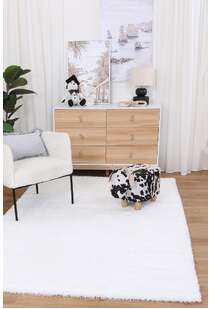 Palace Plain White Shaggy Rug