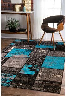 Paris Turquoise Patchwork Rug