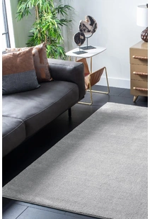 Plush Plain Grey Rug