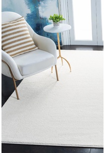 Plush Plain White Rug