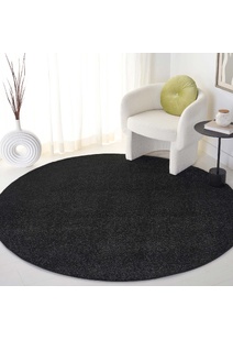 Plush Plain Black Rug