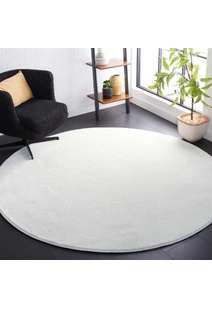 Plush Plain White Rug