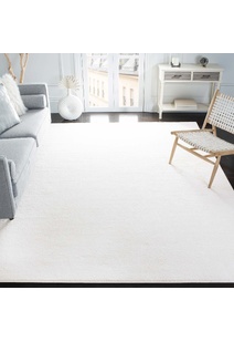 Plush Plain White Rug