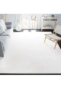 Plush Plain White Rug