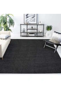 Plush Plain Black Rug