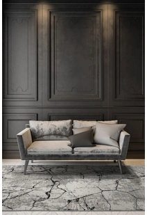 Petra Fringed Marble Pattern Rug