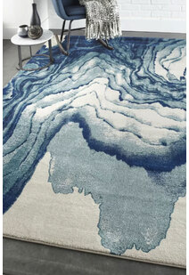 Roma Blue Modern Abstract Rug