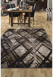 Sade Brown Trellis Pattern Rug