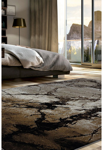 Sade Brown Marble Pattern Rug