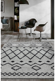 Salem Grey Moroccan Shaggy Rug