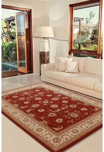 Star Red Traditional Oriental Rug