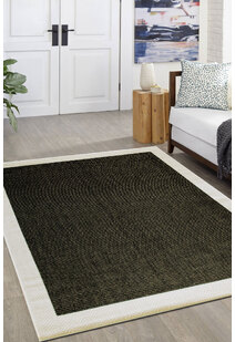 Storm Plain Border Flatweave Rug
